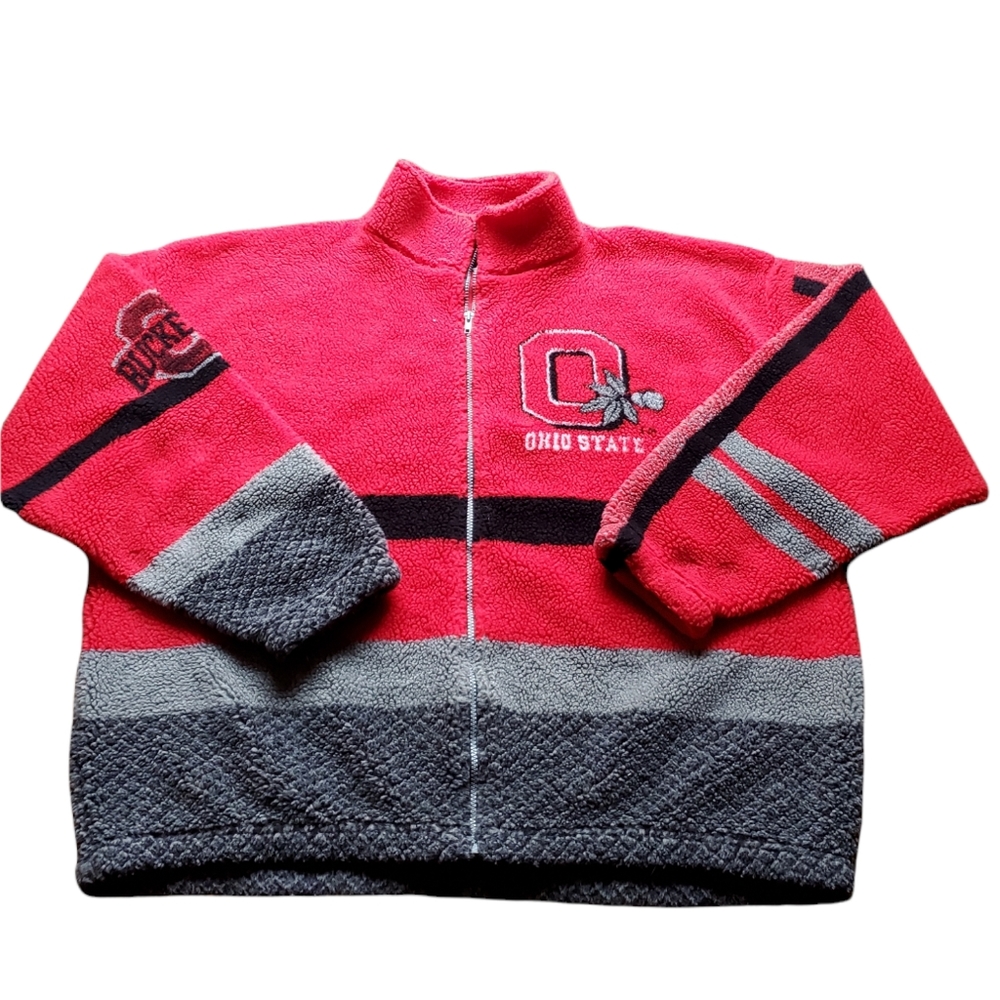 RARE Vintage Crable Sportswear Fleece Zip Up Sweater Ohio State Buckeyes
